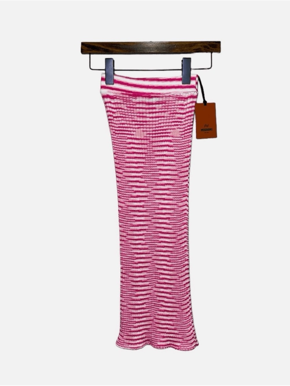 Missoni  Pink Striped Knit Pencil Skirt - Picture 2 of 5